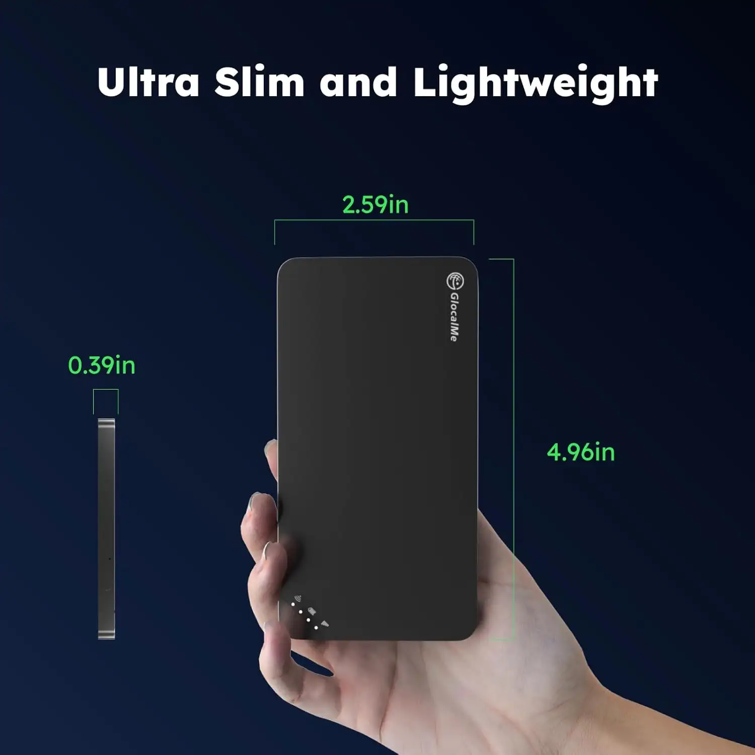 GlocalMe U3 4G LTE, 200+ Countries, No SIM Card Needed, 10 Connected Devices, 1GB Data 30 Days, U3 Black - 616D8L1